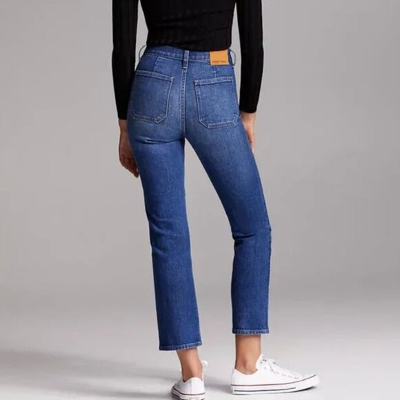 Aritzia Denim Forum The Just Peachy Straight High-waisted Zipper Front Jeans - Picture 3 of 10